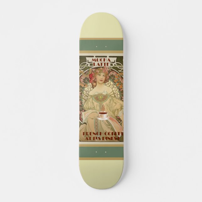 Vintage Coffee Poster Skateboard (Front)