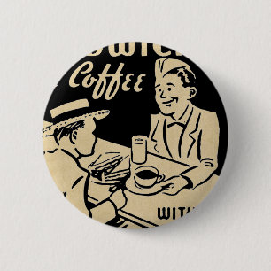 Vintage Coffee Shop 6 Cm Round Badge