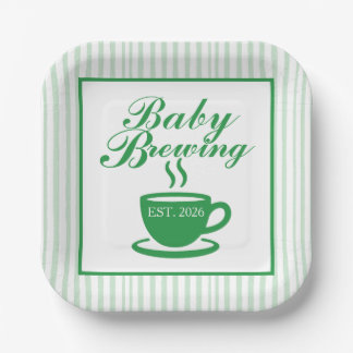 Vintage Coffee Shop Baby Shower - Vintage Green Paper Plate