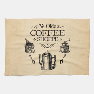 Vintage Coffee Shop Tea Towel