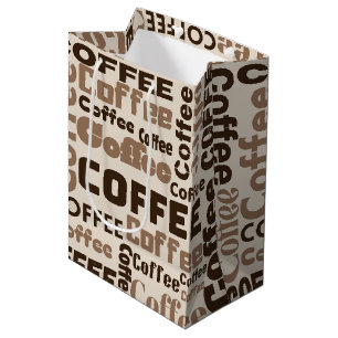 Vintage Coffee Typography Pattern (2) Medium Gift Bag