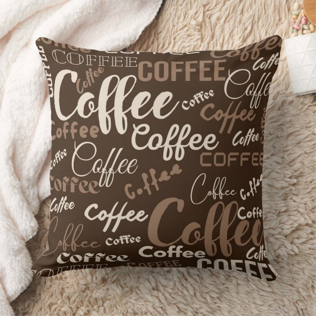 Vintage Coffee Typography Pattern (3) Cushion (Blanket)