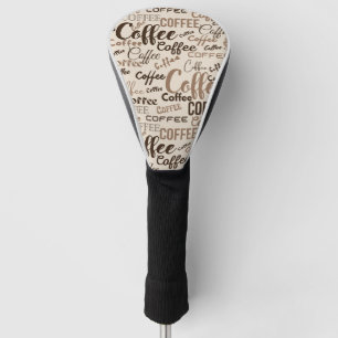 Vintage Coffee Typography Pattern (4) Golf Head Cover