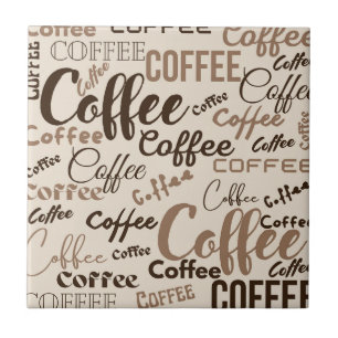 Vintage Coffee Typography Pattern (4) Tile