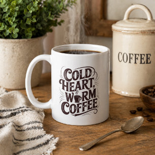 Vintage Cold Heart Warm Coffee  Mug