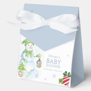 Vintage Cold Outside Floral Snowman Baby Shower Favour Box