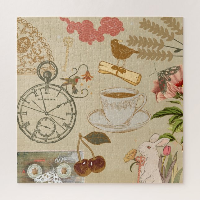 Vintage Collage Art Jigsaw Puzzle (Vertical)