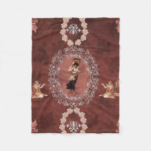 Vintage collage fleece blanket