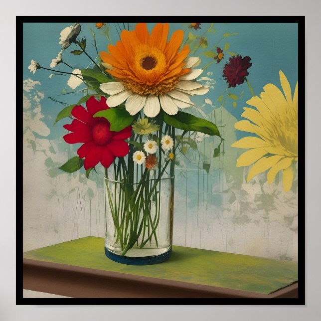 vintage collage flowers deco 3/3 poster (Front)