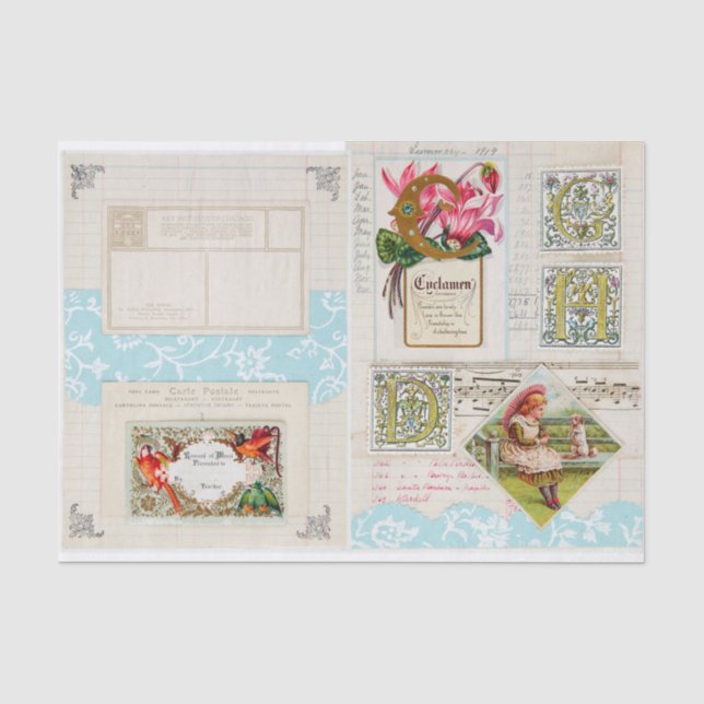 Vintage collage images tissue paper (Front)