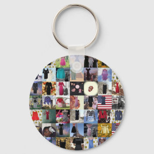 vintage collage key ring