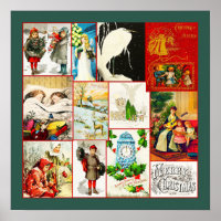 Vintage Collage of Christmas and Winter Scenes