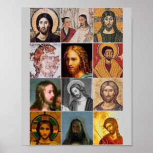Vintage collage of Holy Jesus christ our saviour Poster