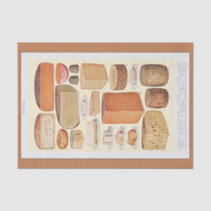 Vintage Collage of Household Cheese 1923 Decoupage Tissue Paper