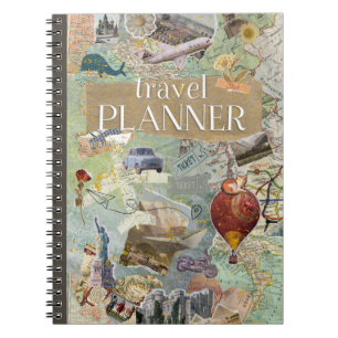 Vintage Collage Travel Planner Notebook