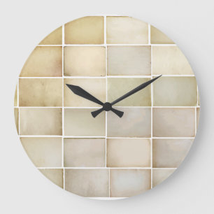 Vintage collection: old paper set. large clock