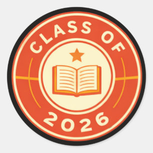 Vintage College Badge Class of 2026 Graduation Classic Round Sticker