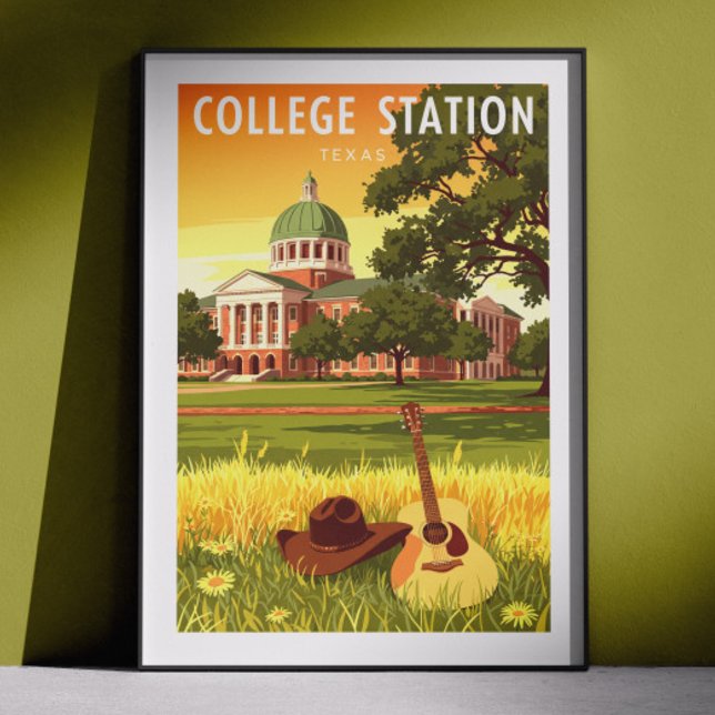 Vintage College Station Texas Poster (Creator Uploaded)