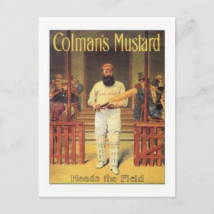 Vintage Colman's Mustard Heads the Field Cricket A Postcard
