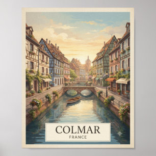 Vintage Colmar France Travel Poster