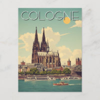 Vintage Cologne Cathedral Germany Travel
