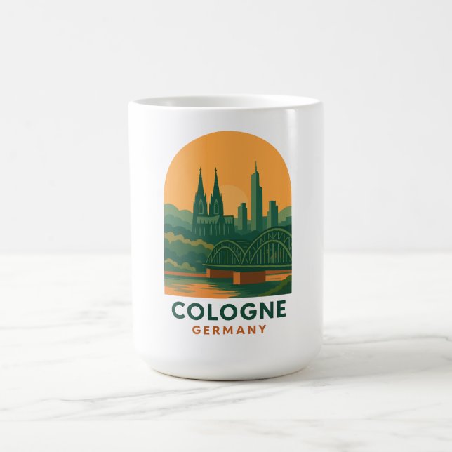Vintage Cologne Germany Travel Art Coffee Mug  (Center)