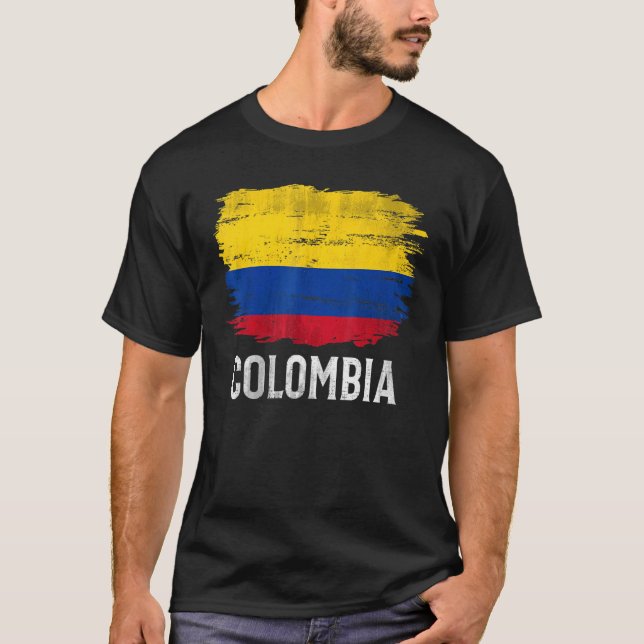 Vintage Colombia Flag For Colombian   T-Shirt (Front)