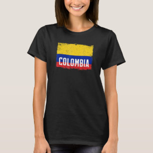 Vintage Colombia Flag Heritage Colombian Roots 1 T-Shirt