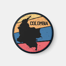 Vintage Colombia Map Colourful