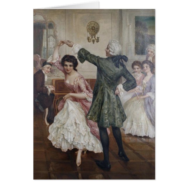 Vintage Colonial Era Couple Dancing, (Front)