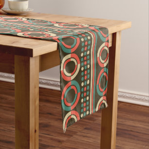 Vintage Color Geometric Shape Pattern Long Table Runner