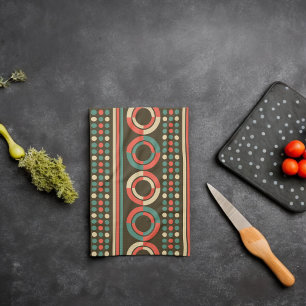 Vintage Color Geometric Shape Pattern Tea Towel