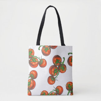 Vintage color seamless pattern with fresh vegetabl tote bag