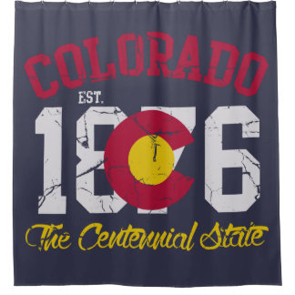 Vintage Colorado Centennial State Flag Shower Curtain