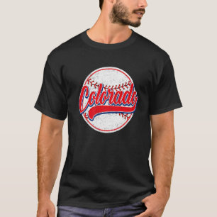 Vintage Colorado Cityscape Baseball For Men Women T-Shirt