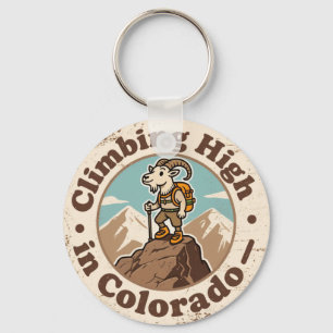 Vintage Colorado Climbing High Mountain Goat Key Ring