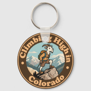 Vintage Colorado Climbing High Mountain Goat Key Ring