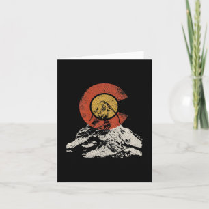 Vintage Colorado Flag Mountain Sunset Outdoor Hiki Card