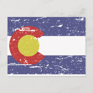 Vintage COLORADO Flag Postcard