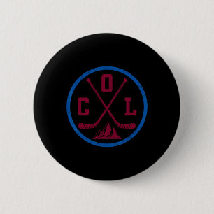 Vintage Colorado Hockey Emblem Funny Col Ice Hocke 6 Cm Round Badge