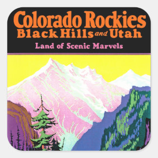 Vintage Colorado ~ Land of Scenic Marvels Square Sticker