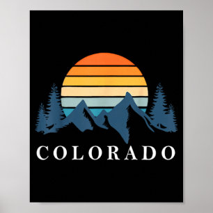 Vintage Colorado Mountain Camng Hiking Summer Poster