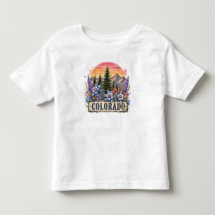 Vintage Colorado Mountains PNG Graphic Design Toddler T-Shirt