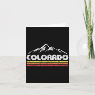 Vintage colorado retro mountain bike skiing card