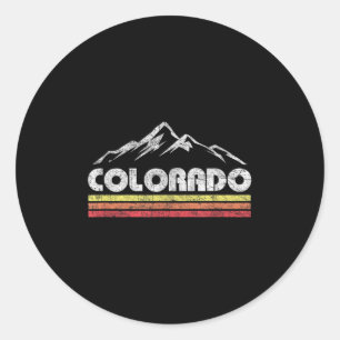 Vintage Colorado Retro Mountain Bike Skiing Classic Round Sticker