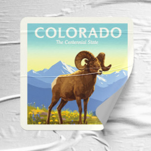 Vintage Colorado Square Sticker