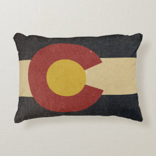 Vintage Colorado State Flag Decorative Cushion