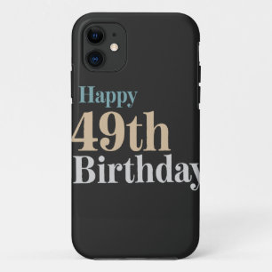 vintage colored happy 49th birthday typography iPhone 11 case