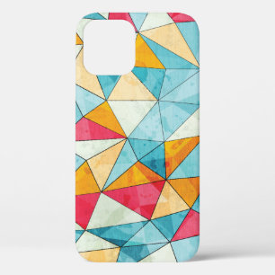 vintage colored triangles seamless pattern with gr iPhone 12 case
