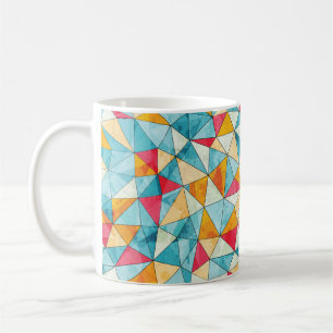 vintage colored triangles seamless pattern with gr coffee mug
